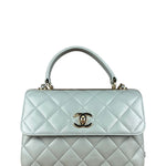 Chanel CC Trendy Blue Leather Flap Top Handle Bag
