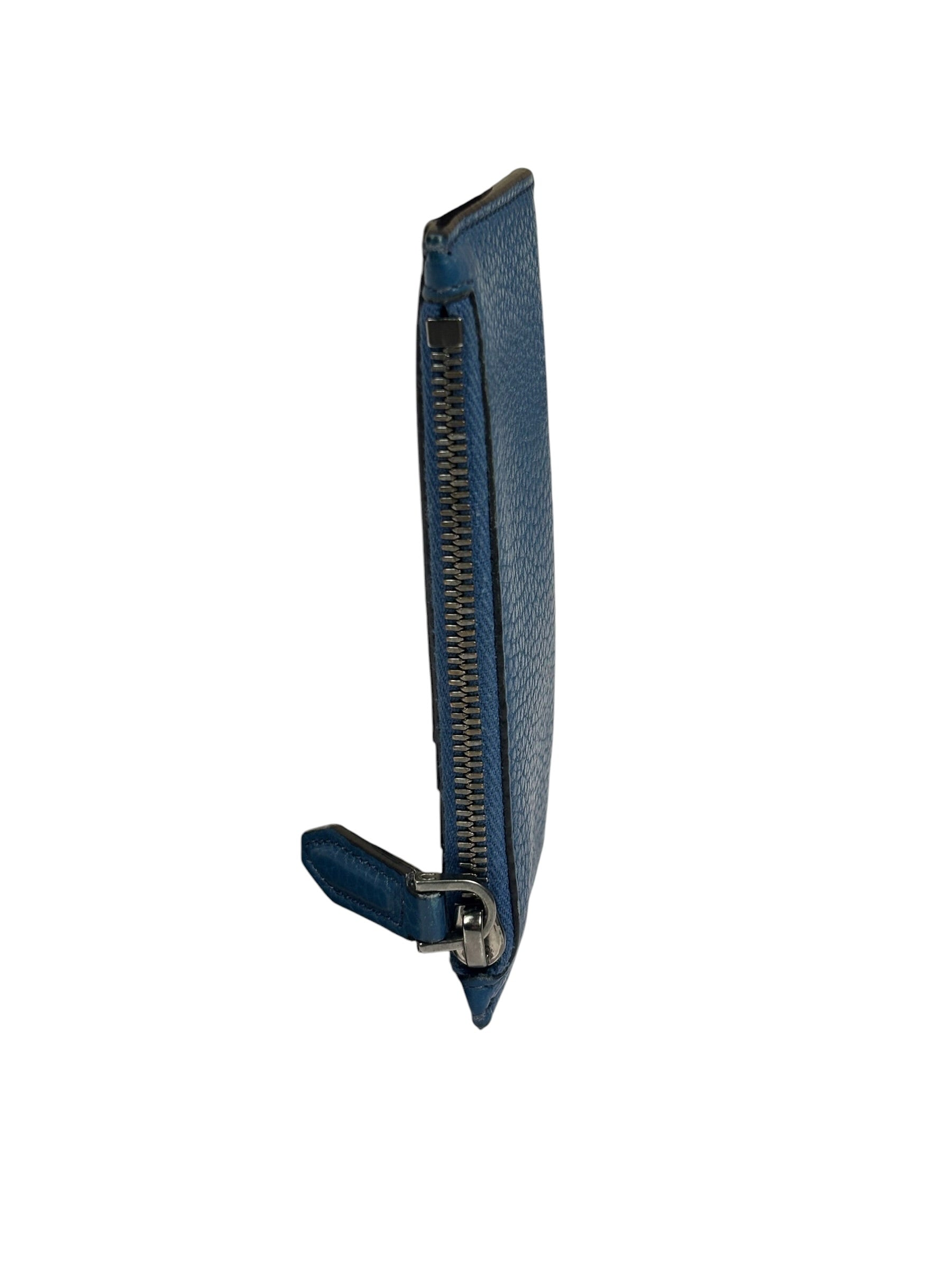 Salvatore Ferragamo Navy Calfskin Coin/Card Holder