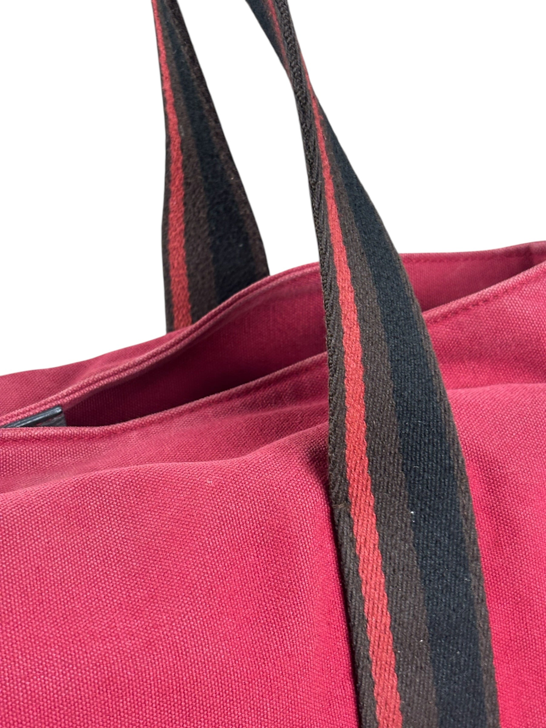 Hermes Bicolor Cotton/Leather Troca Horizontal Tote Bag