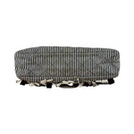 Chanel Black/White Sequin Stripped Medium Double Flap Shoulder Bag
