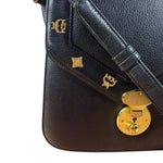 MCM Vintage Black Leather Crossbody Bag