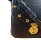 MCM Vintage Black Leather Crossbody Bag