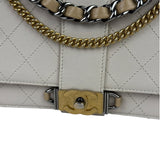 Chanel Cream Quilted Leather Flap Bag 2018