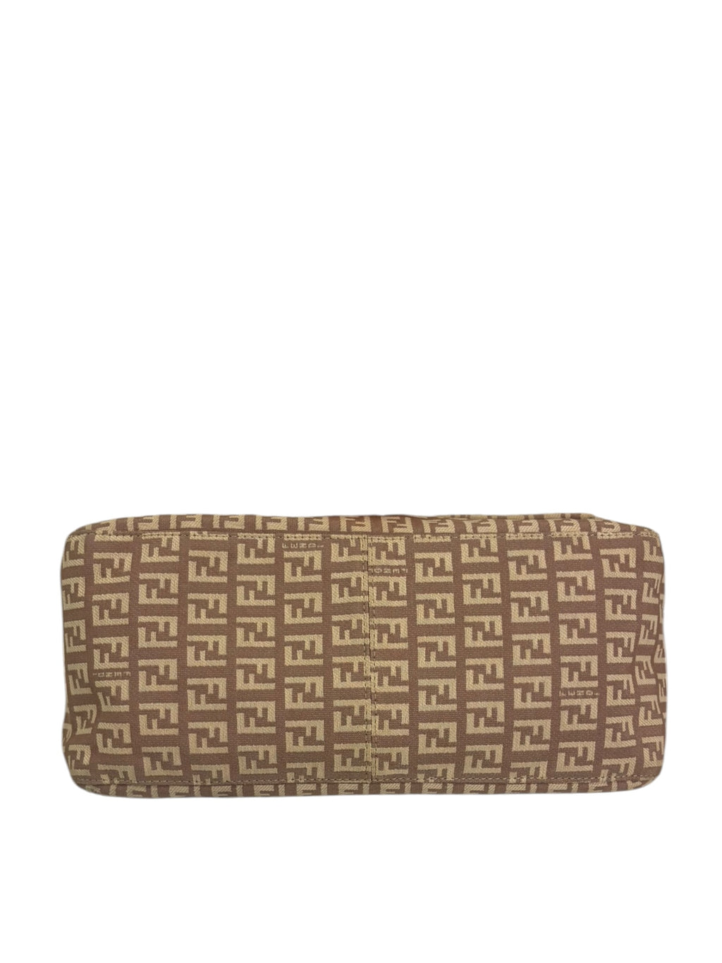 Fendi Peach Leather Trim Zucca Mamma Baguette
