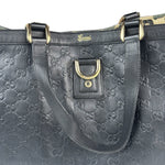 Gucci Black Leather GG Supreme D-Ring Abbey Tote