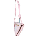 MCM Pink Triangle Logo Fold-Over Shoulder Bag