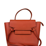 Celine Auburn Orange Leather Mini Belt Top Handle Bag
