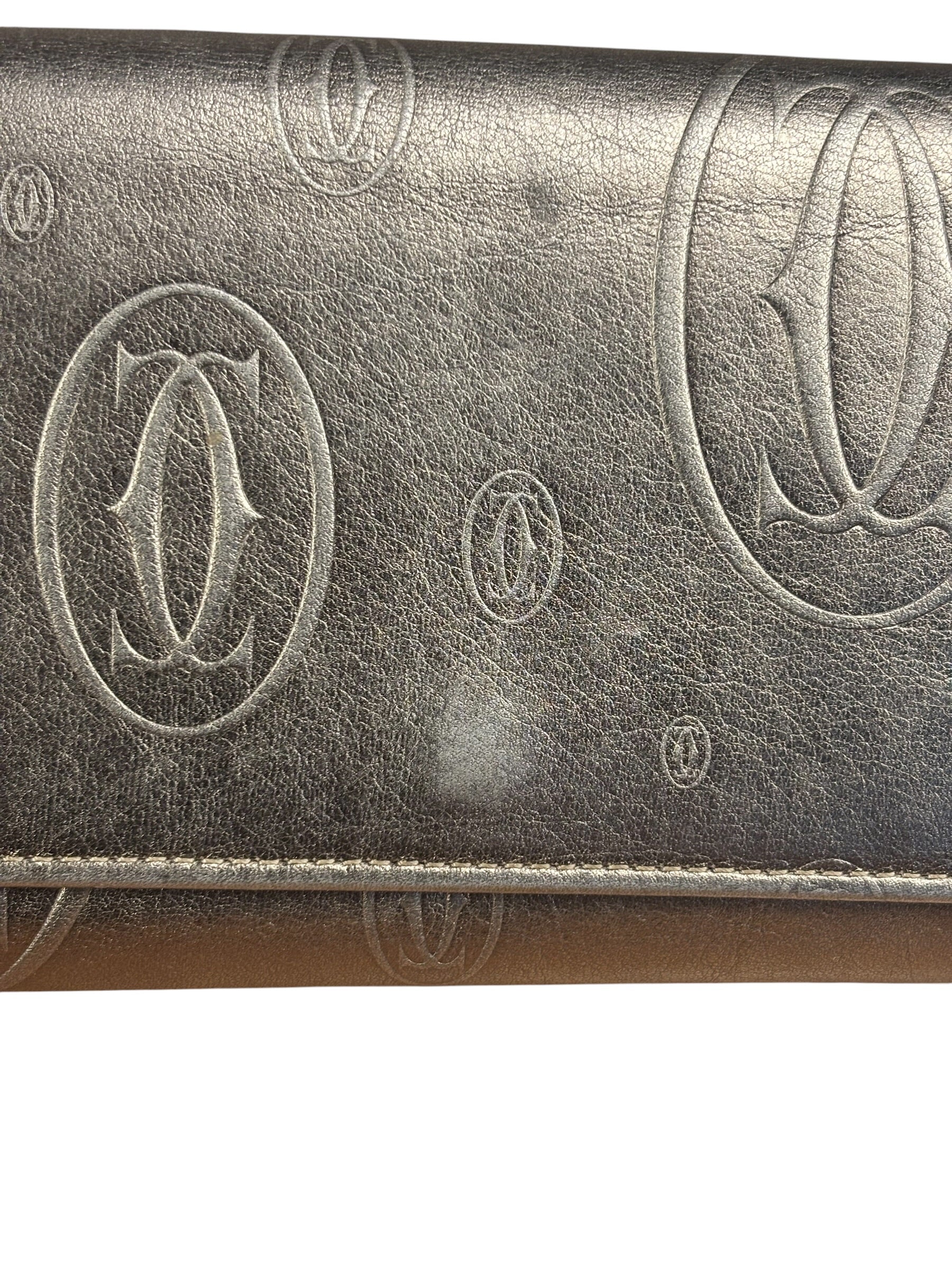 Cartier Vintage Metallic Gold Happy Birthday Continental Wallet