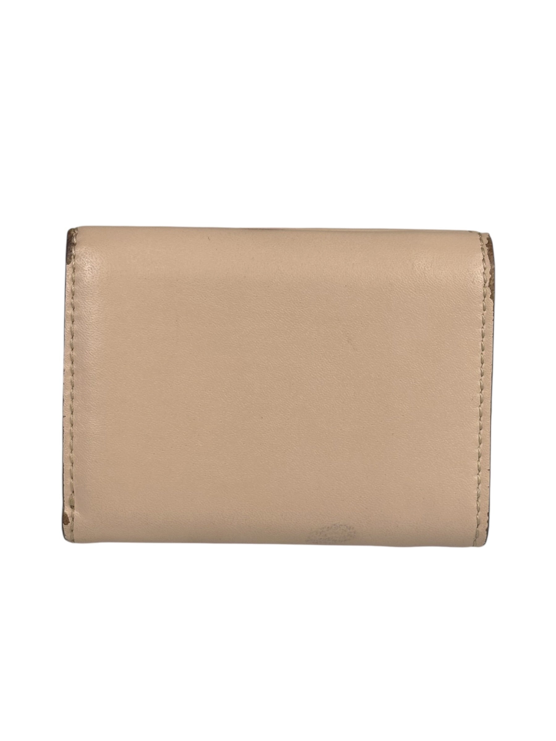 Fendi F Nude Pink Micro Trifold Wallet