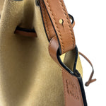 Loewe Brown/Beige Suede/Leather Trim Horseshoe Shoulder Bag