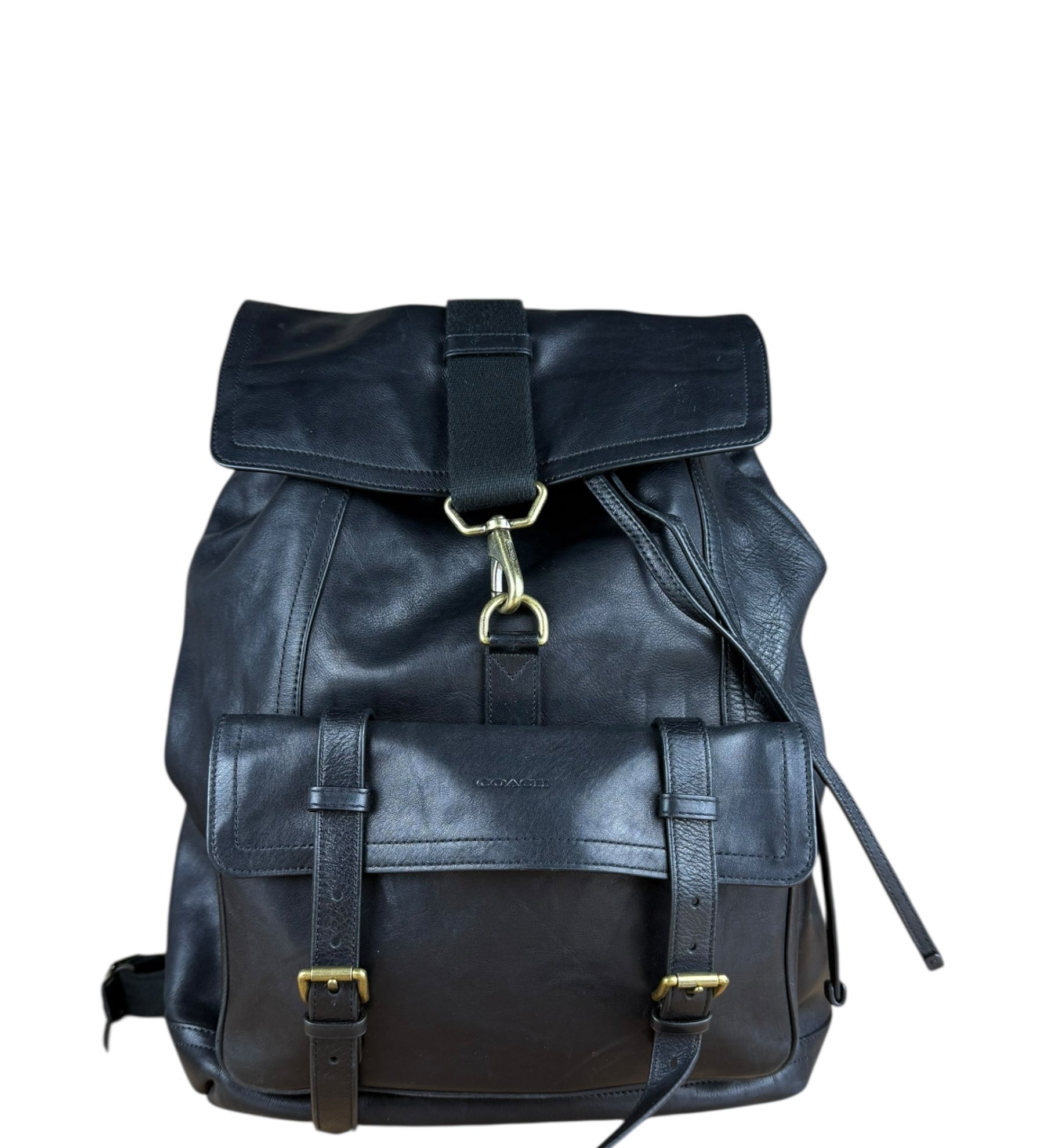 Coach black Leather Backpack