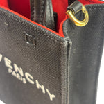 Givenchy Black Leather Trim Mini Logo Printed Tote