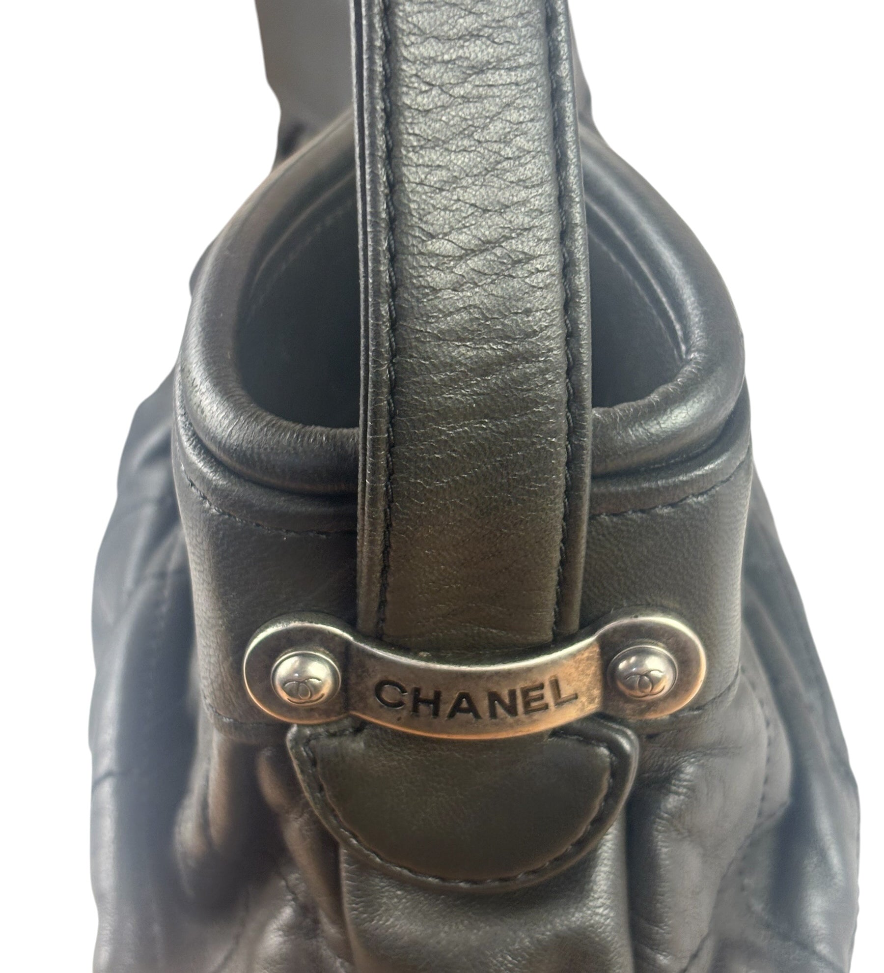 Chanel Grey Quilted Leather Tote Bag 2006