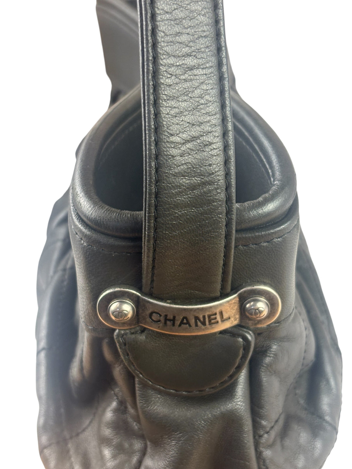Chanel Grey Quilted Leather Tote Bag 2006