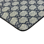 Gucci Navy Blue Leather Trim Coated GG Supreme iPad Case