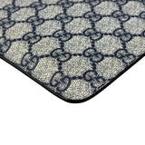 Gucci Navy Blue Leather Trim Coated GG Supreme iPad Case