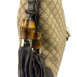 Gucci Brown Leather Trim Jackie 1961 Hobo Bag