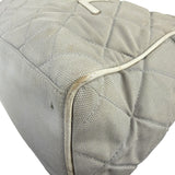 Chanel Vintage Grey Quilted Woven Sports Line Canvas Bowler Bag  2001