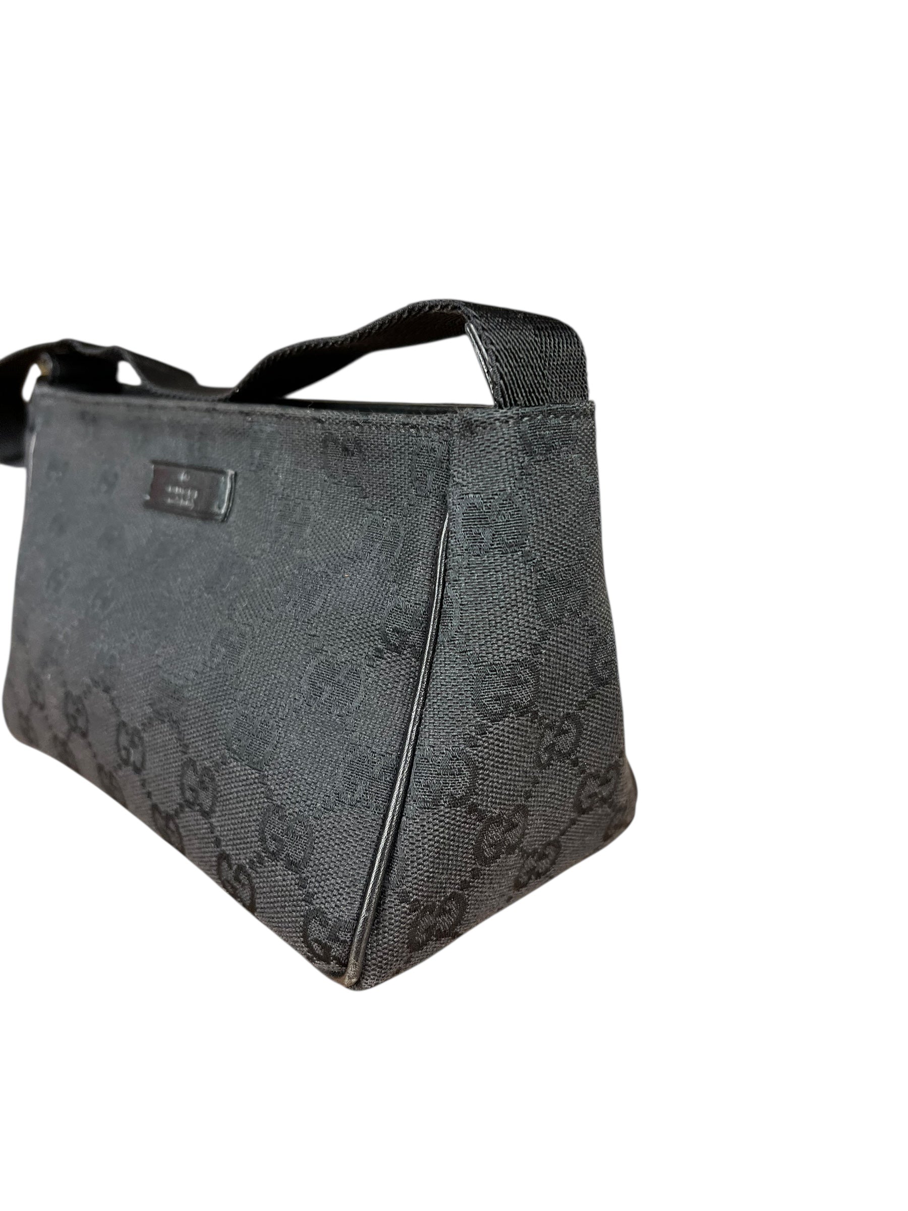 Gucci Vintage GG Black Canvas Pochette