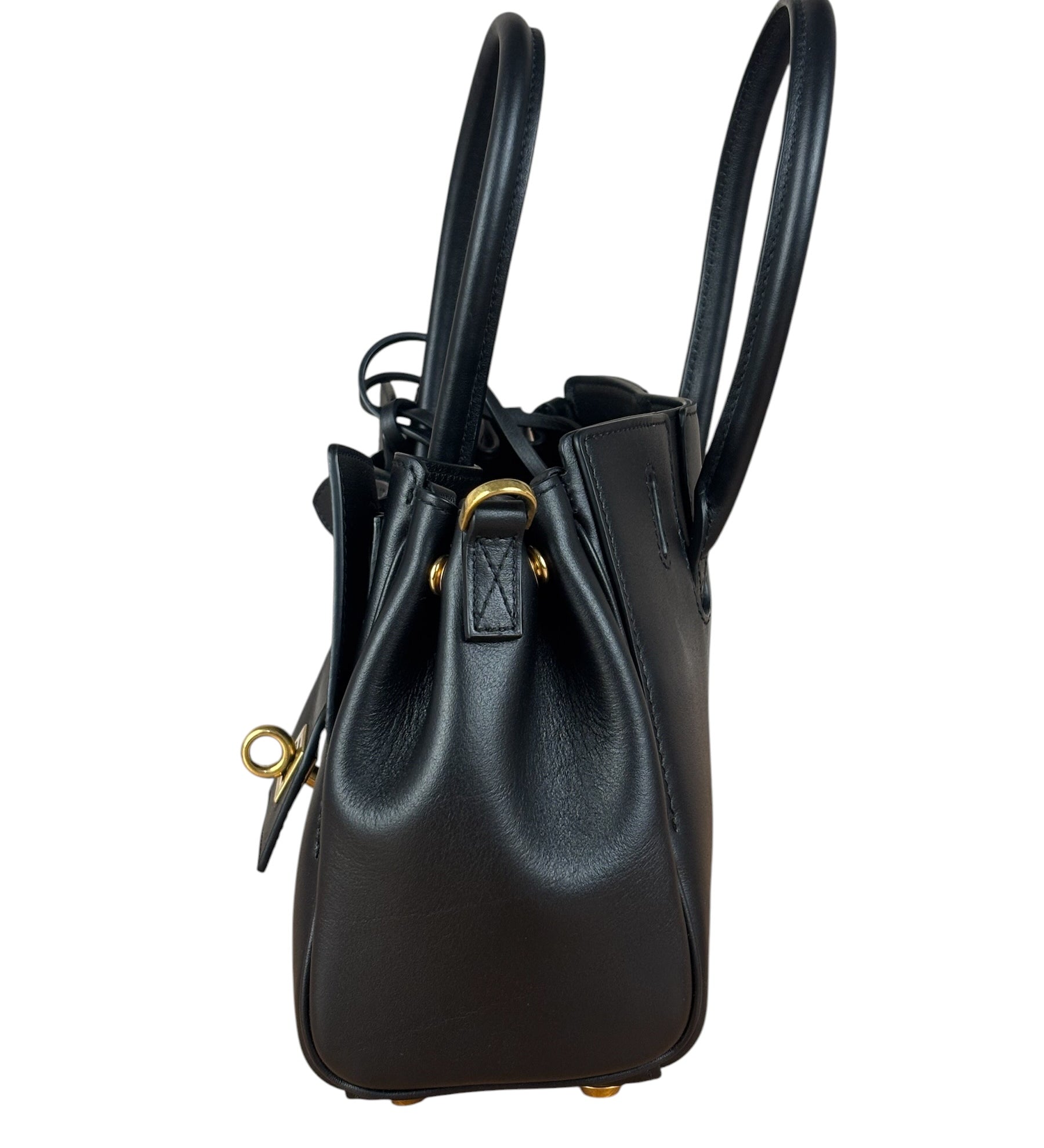 Balenciaga Black Leather Mini Bel Air Carry All Two-Way Bag