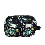 Prada Multicolor Nylon Leather Trim Frankenstein Print Pouch