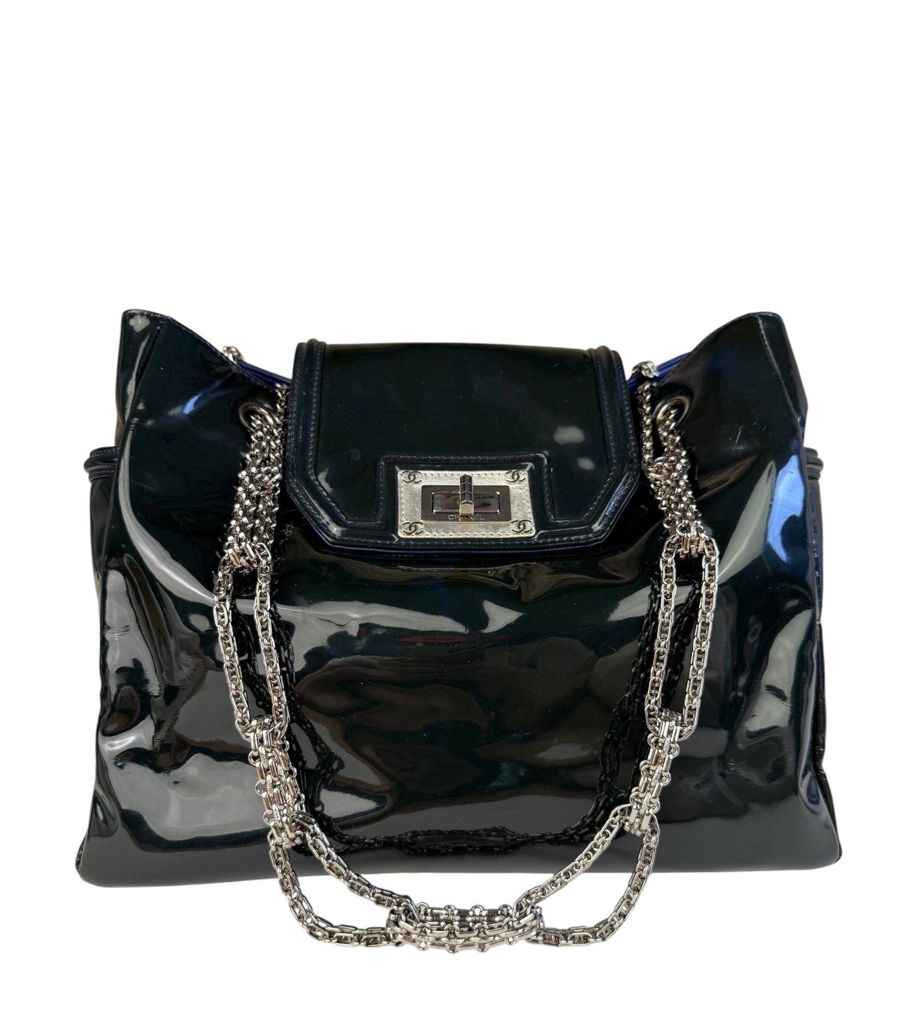 Chanel Green Patent Lambskin Reissue Venetian Mademoiselle Chain Flap Bag 2008