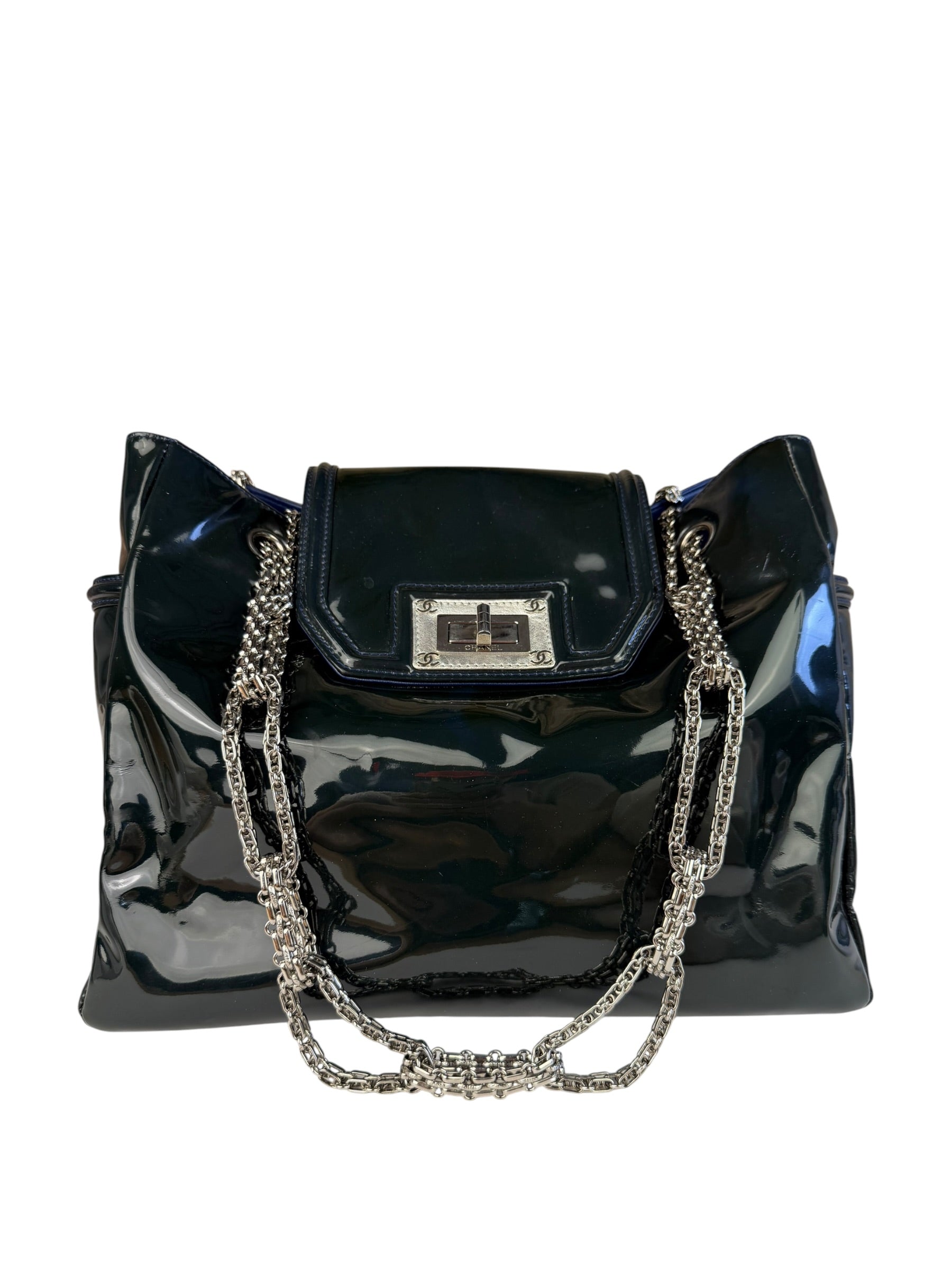 Chanel Green Patent Lambskin Reissue Venetian Mademoiselle Chain Flap Bag 2008