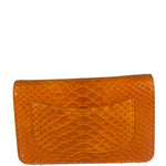 Chanel Orange Pythonskin Flap Wallet On Chain 2013