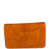 Chanel Orange Pythonskin Flap Wallet On Chain 2013