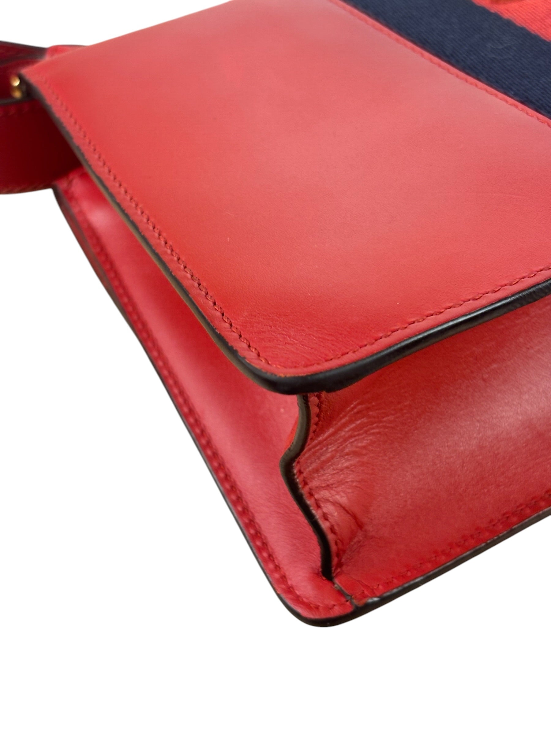 Gucci Red Leather Sylvie Shoulder Bag