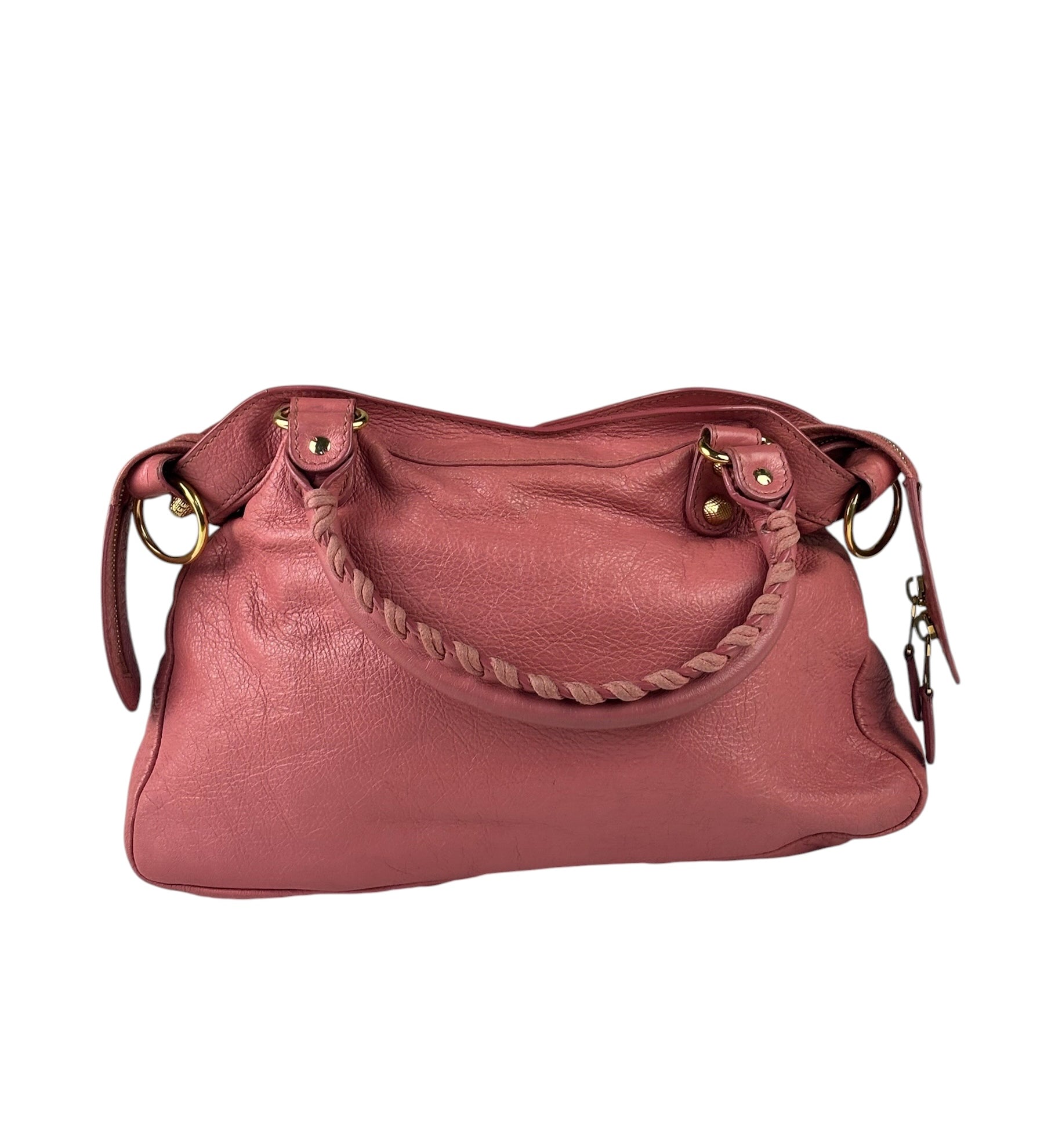 Balenciaga Pink Lambskin Velo Moto Two-Way Bag