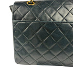 Chanel Black Quilted Lambskin Half Moon Flap 1989