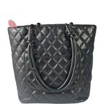 Chanel Black Quilted Leather CC Cambon Ligne Tote 2000s