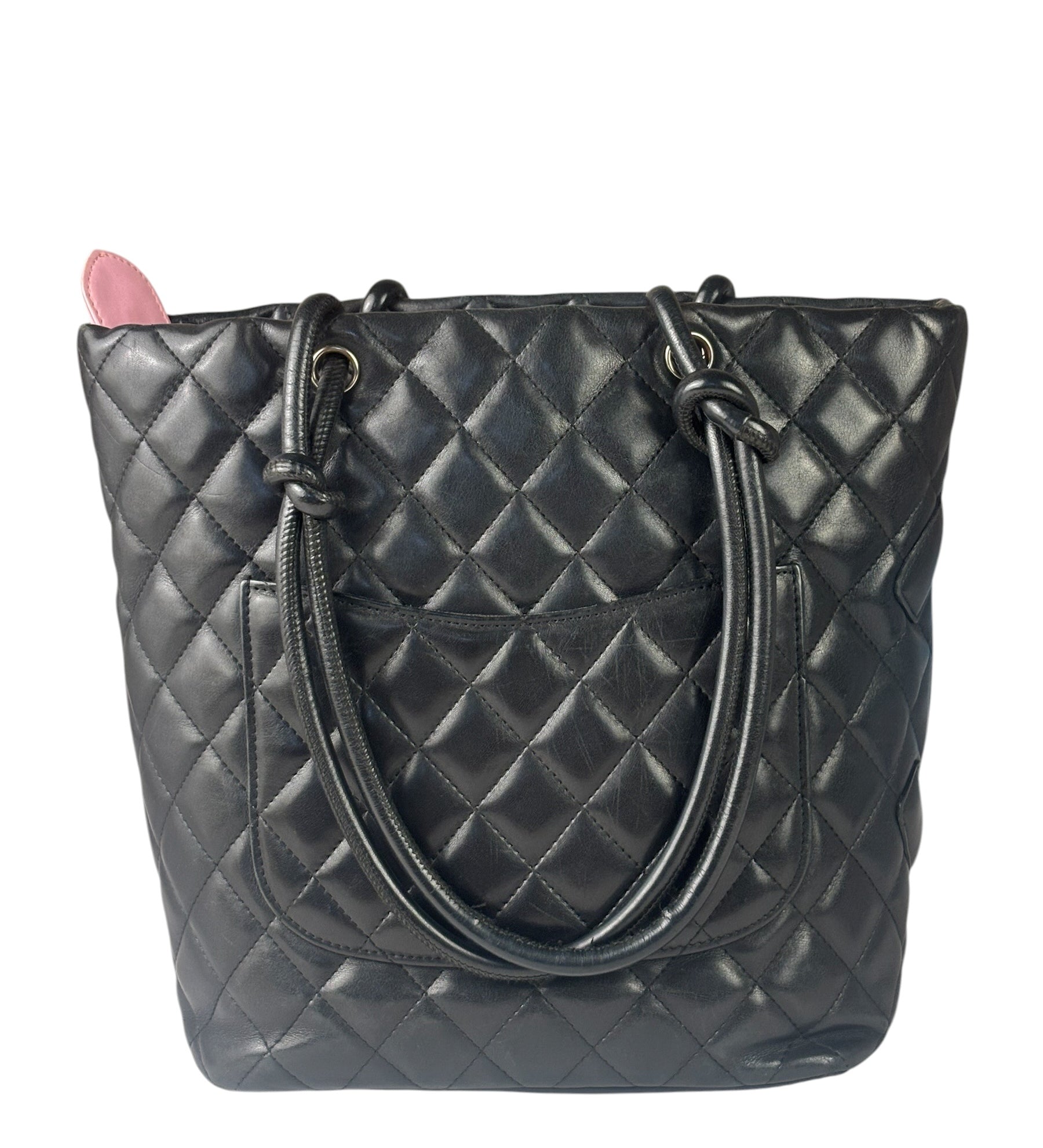 Chanel Black Quilted Leather CC Cambon Ligne Tote 2000s