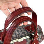Christian Dior 2005 Doctor Bag Navy/Red Leather Trim