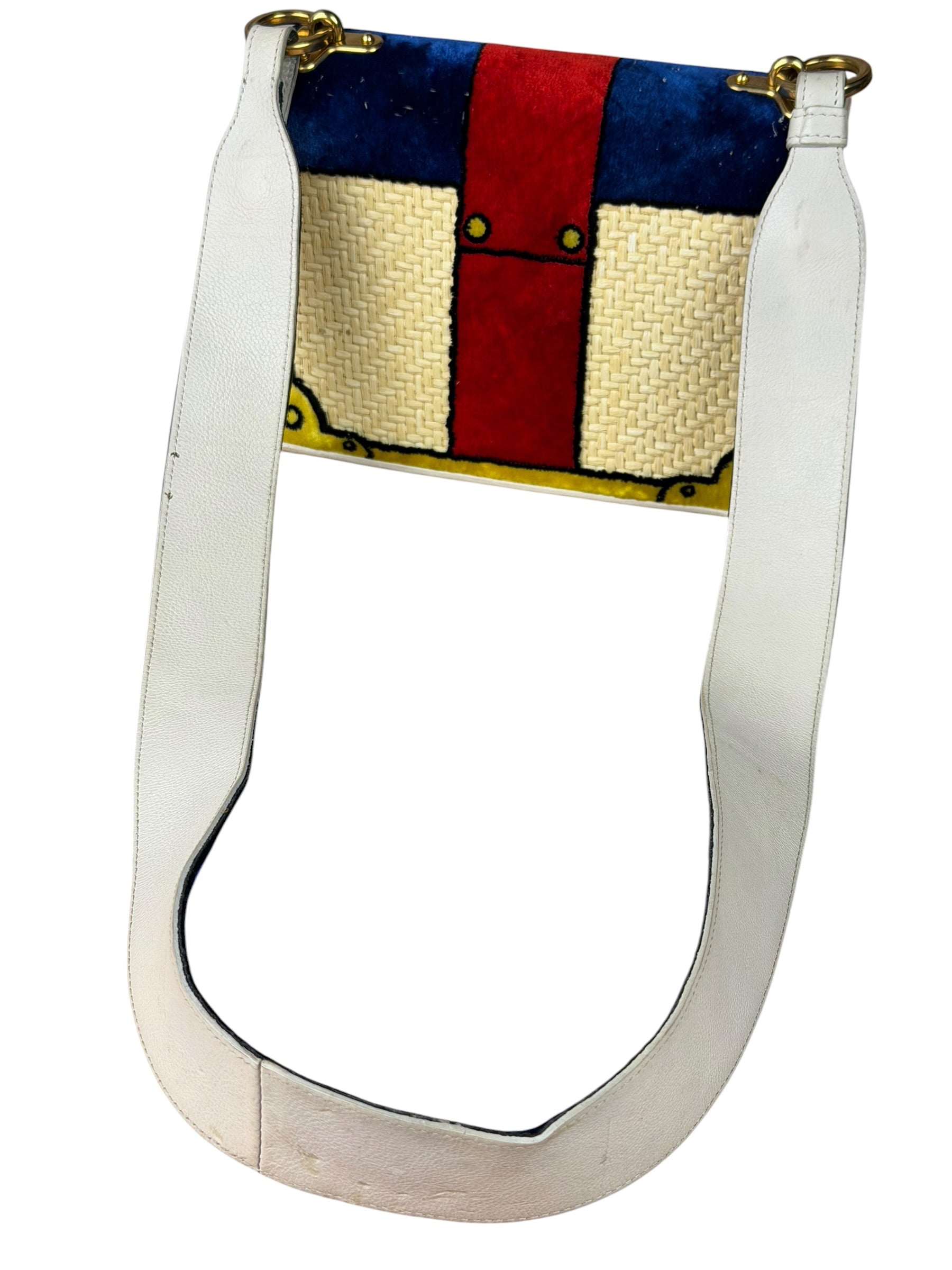 Prada Multicolor Velvet/Leather Trim Trompe L'oeil Cahier Crossbody Bag