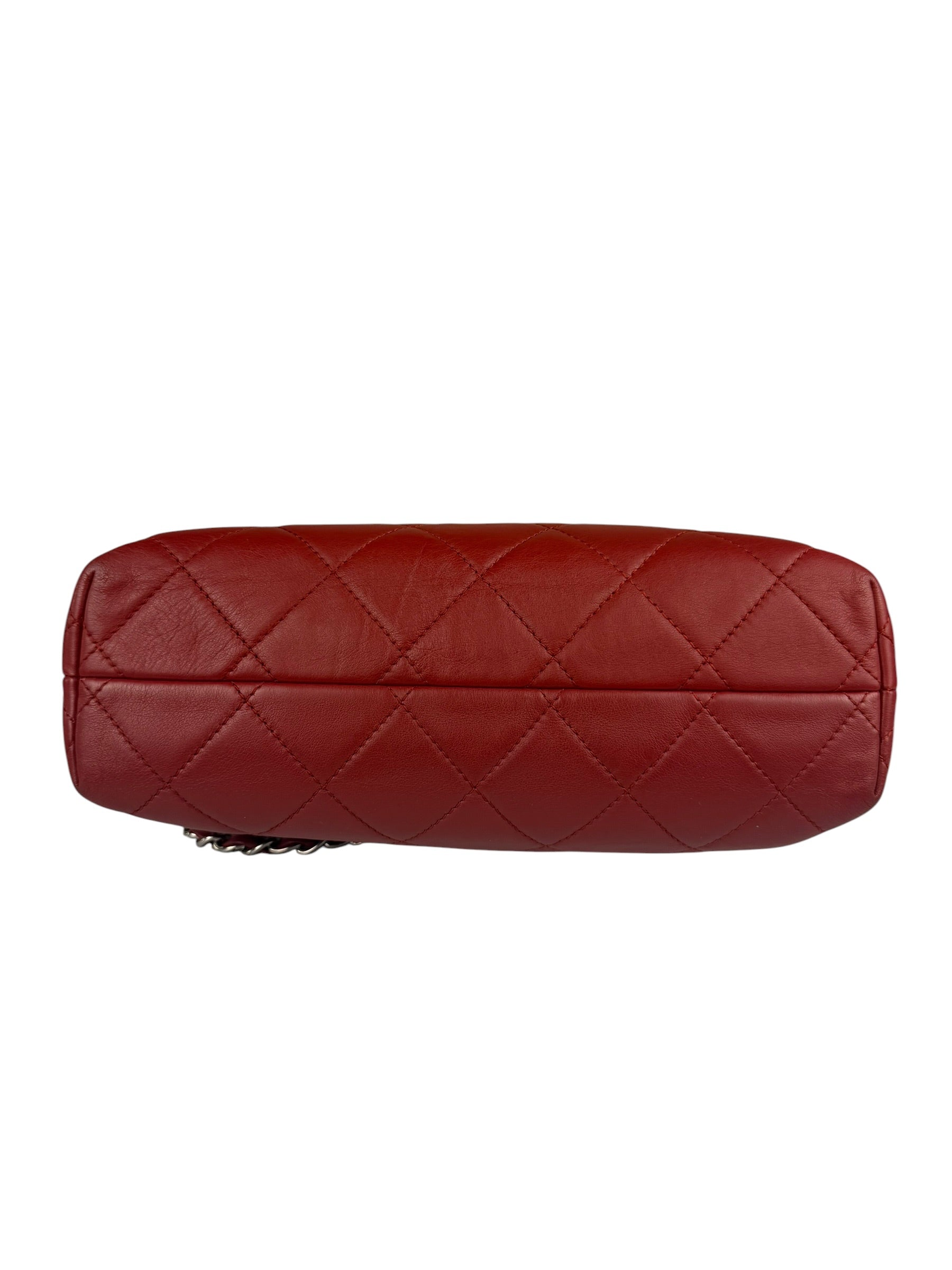 Chanel Red Qulited Leather Flap Shoulder Bag 2011