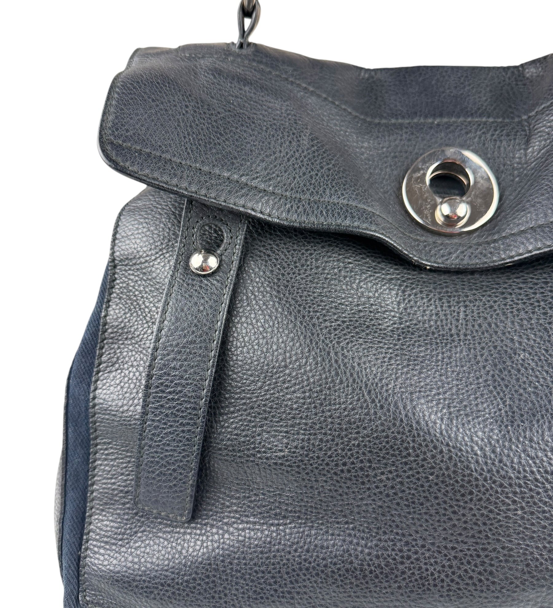 Saint Laurent Vintage Black Leather Top Handle Bag