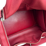 Hermes Lindy 34 Red/Fuchsia Clemence Leather Handbag 2014