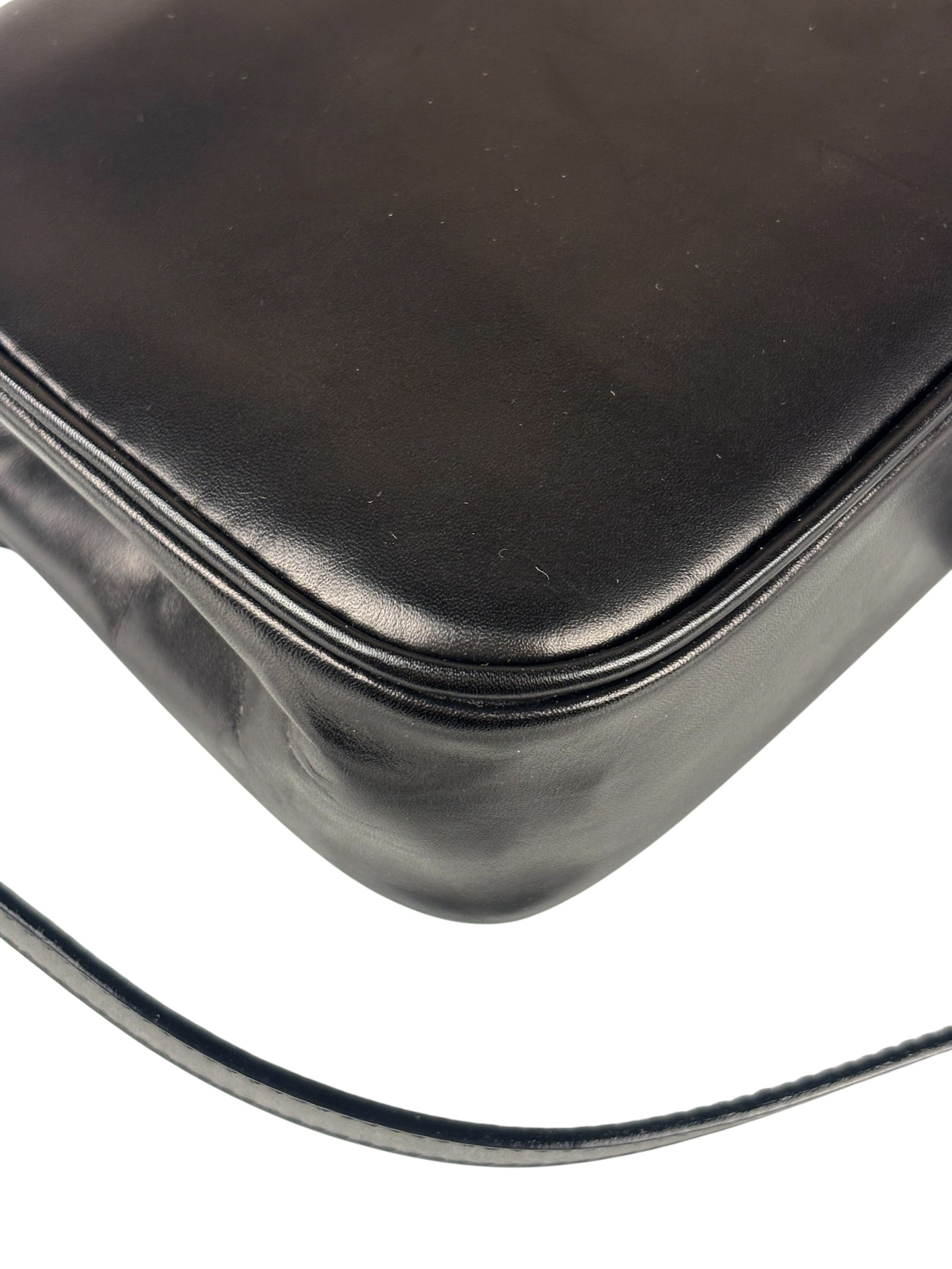 Ferragamo Black Leather Flap Mini Shoulder Bag