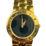 Gucci 3300.2.L Black Round Dial Gold Plated
