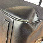 Prada Black Leather Tessuto Nylon Bowler Bag