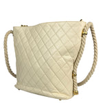 Chanel Ivory Crumpled Leather Vogue Rope Hobo Bag 2019