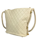 Chanel Ivory Crumpled Leather Vogue Rope Hobo Bag 2019