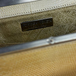 Bottega Veneta Vintage Yellow Lizard Print Clasp Handbag