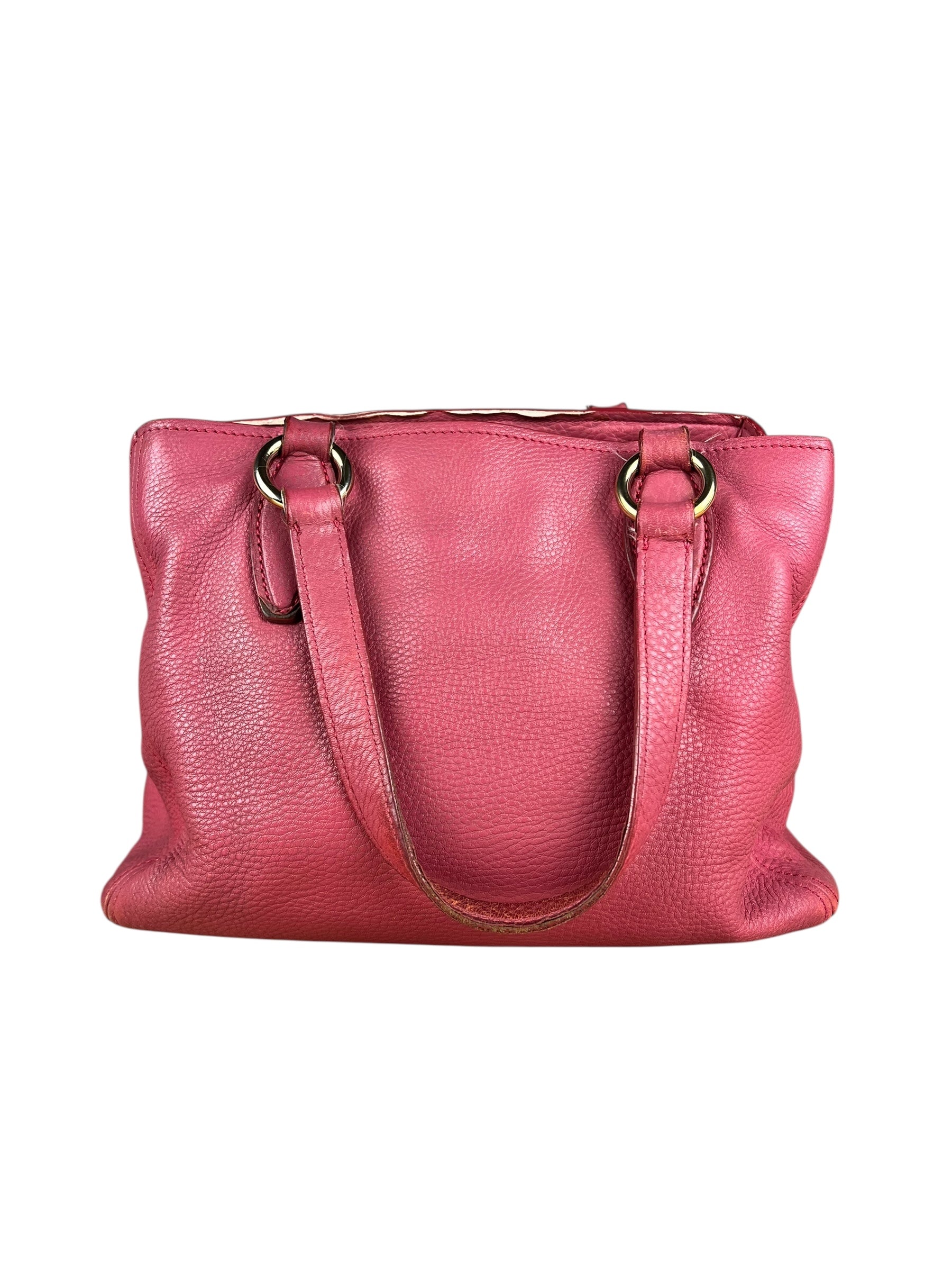Miu Miu Pink Leather 2Way Tote Bag
