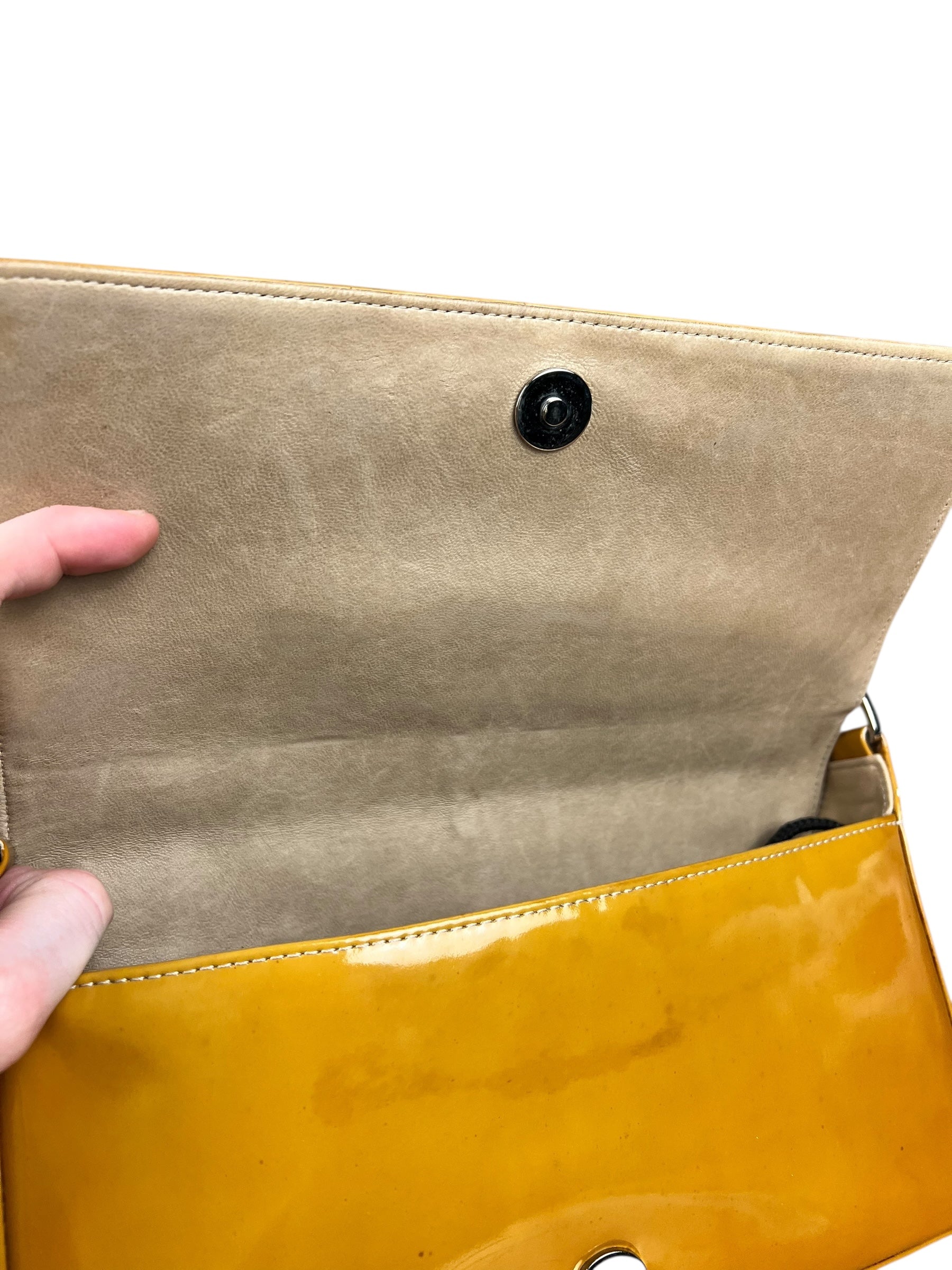 Chanel Vintage East West Patent Flap Bag