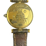 Cartier Must De Vendome Vermeil Cream Roman Dial Brown Strap