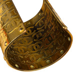 Chanel Vintage Gold CC Print Cuff Bracelet