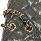 Chanel Black Quilted Caviar Jumbo Flap Bag 2021